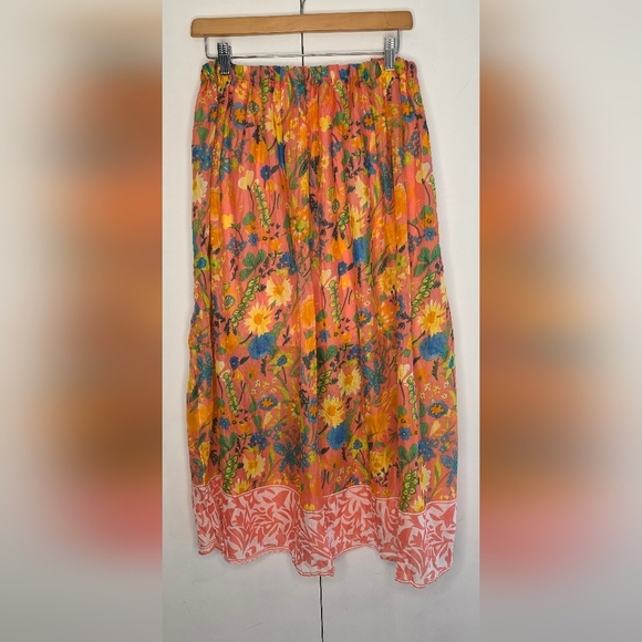 Bright And Colourful Boho Floral Skirt With 1/2 Slip - Picture 9 of 12